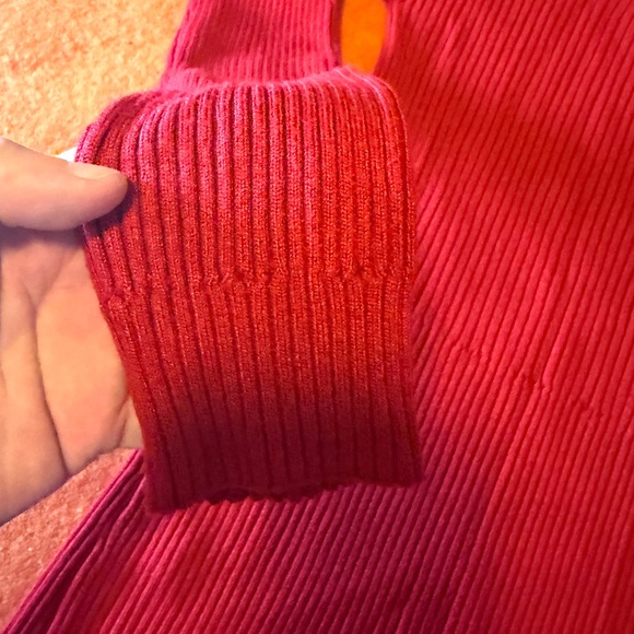 Venus red ribbed rayon blend long sleeve knit sweater dress NWOT - Picture 9 of 14